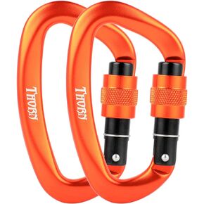 Climbing Locking Carabiner Clip Rappelling - Thorn 25KN Heavy Duty Large Screwgate Carabiners Clips for Rock Climbing,Mountaineer,Hammock,Camping,Gym
