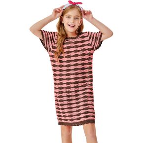 Batermoon Girls Beach Cover Up Kids Fashion Crochet Swim Dress 5-14 Years