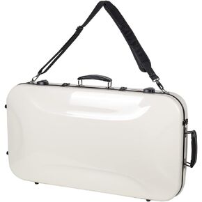 Crossrock, 0-String Fiberglass Case-Fits A/F Style Mandolins Straps, Interior Compartments, Fixed & Removable Paddings-Includes TSA Lock-Milky White, (CRF2020DMMW)