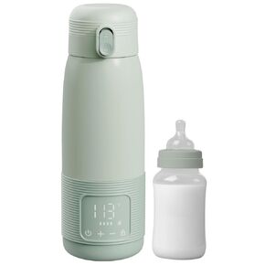 Joyfulnest Co. Portable Milk Warmer - Water and Bottle Warmer Breastmilk Formula 12 oz. On The Go Travel Car Airplane Fast Heat Up Adjustable Temp Fahrenheit Fast Charge USB Rechargeable