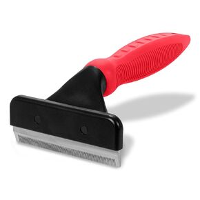 RYAN'S PET SUPPLIES Deshedding Tool, Red, Medium, Professional Dog Grooming Brush for Shedding, Pet Hair Remover, Fur Removal Brush for Medium and Long Pet Hair
