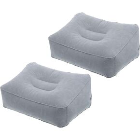 PATIKIL Travel Foot Rest Pillow, 2 Pack Inflatable Foot Rest Cushion Car Seat Footrest Leg Rest Pillow for Airplane Travel Office Home, Dark Blue