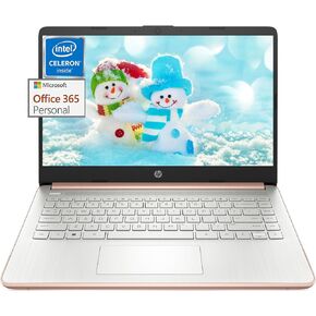HP 2023 Newest 14" HD Laptop for Students and Business, Intel Quad-Core Processor, 4GB RAM, 128GB Storage(64GB eMMC+64GB Micro SD), Long Battery Life, UHD Graphics, Webcam,Ultra Light, Win 11 S