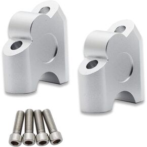 RCRBT 7/8" Handlebar Risers, Motorcycle Handle Bar Riser Clamp Back Move Mount Adapter Accessory Kit for DL650 V-Strom DL 650 DL1000 (Color: Silver)