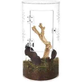 NANEEZOO Acrylic Tarantula Enclosure Jumping Spider Enclosure with Front Opening Door 6x6x12 Inches Micro Habitat Terrarium for Small Tree Dwelling Reptiles, Spiders & Invertebrates