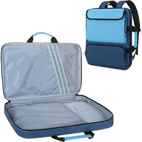Prokva Art Portfolio Bag Backpack, A3 Art Portfolio Case 15 x 18 Inch, Artist Travel Tote Bag for Artwork and Drawing Supplies, Blue (Empty Bag, Patent Design)