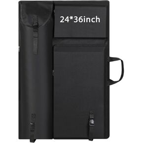 حقيبة محفظة فنية كبيرة من Jetec مقاس 24 × 36 بوصة مع مقبض مجلد محفظة الفنان للأعمال الفنية ورسم حقيبة ظهر فنية من القماش منظم لمستلزمات حمل اللوحة أثناء السفر، أسود in Kuwait