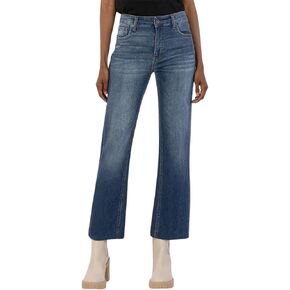 KUT from the Kloth Women's Kelsey High-Rise Fab Ab Ankle Flare Inset Leg in Royal