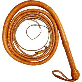 Strength Zones Leather Bull Whip 06 to 16 Foot 16 Plaits Cow Hide Leather Whip Equestrian Bullwhip Leather Belly & Leather Bolster Inside