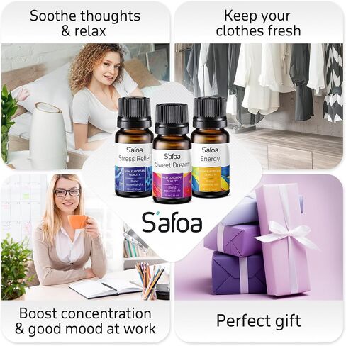 مجموعة أفضل 6 مزيج من الزيوت العطرية للناشرين - زيوت العلاج العطري للمنزل والمكتب، مثالية لتخفيف التوتر والاسترخاء والتنفس والأحلام الجيدة، مجموعة الزيوت العطرية الصحية لتعزيز المزاج في المنتجعات الصحية in Saudi Arabia