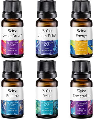 مجموعة أفضل 6 مزيج من الزيوت العطرية للناشرين - زيوت العلاج العطري للمنزل والمكتب، مثالية لتخفيف التوتر والاسترخاء والتنفس والأحلام الجيدة، مجموعة الزيوت العطرية الصحية لتعزيز المزاج في المنتجعات الصحية in Saudi Arabia