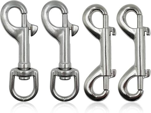 YuCool 2.72 بوصة خطاف ربط مزدوج النهاية، خطافات دوارة 2.83 بوصة، مشابك معدنية لسلسلة الخطاف، الأفضل للغوص/سلسلة الحيوانات الأليفة/سلسلة المفاتيح/العلم/خط الملابس in Kuwait