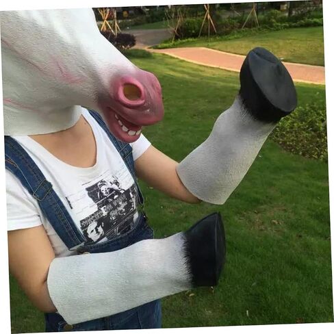 SHOWERORO 1 Pair Cosplay Gloves Role Play Outfits Stuffed Animal Clothes Halloween Costume Hooves Halloween Horse in Saudi Arabia