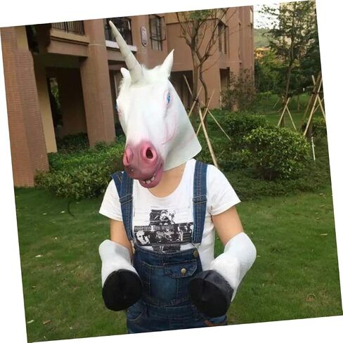 SHOWERORO 1 Pair Cosplay Gloves Role Play Outfits Stuffed Animal Clothes Halloween Costume Hooves Halloween Horse in Saudi Arabia
