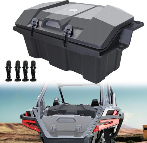 36 QT Rear Cargo Box Compatible with 2022-2024 Polaris RZR Pro R/Pro R 4 Accessories Water Resistant UTV Rear Cargo Tool Storage Box W/ 2 Lockable Latches Replacement for 2884236 in Saudi Arabia