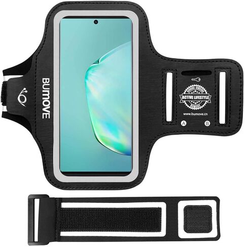 Note 20 Ultra، 20، 10+، 9، 8، حزام ذراع BUMOVE للجري في صالة الألعاب الرياضية، حامل ذراع للهاتف الخلوي لهاتف Samsung Galaxy Note 20 Ultra/20/10 Plus/9/8 (أسود) in Kuwait