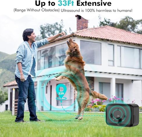 Anti Barking Devices, Auto Dog Bark Control Devices with 3 Modes, Rechargeable Ultrasonic Bark Box Dog Barking Deterrent Devices, Effective Stop Barking Dog Devices for Indoor & Outdoor Use in Kuwait