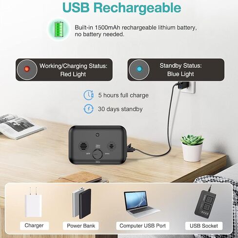 Anti Barking Devices, Auto Dog Bark Control Devices with 3 Modes, Rechargeable Ultrasonic Bark Box Dog Barking Deterrent Devices, Effective Stop Barking Dog Devices for Indoor & Outdoor Use in Kuwait