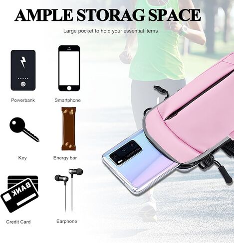 YYUNJINI حامل هاتف لتشغيل حامل الهاتف الخليوي لآيفون 15 14 13 12 11 Pro Max Xs Xr X 8 7 6 Plus SE Mini Galaxy Ultra S24 Note 20 أربطة للذراع تناسب حقيبة التمارين الرياضية للنساء والأطفال in Kuwait