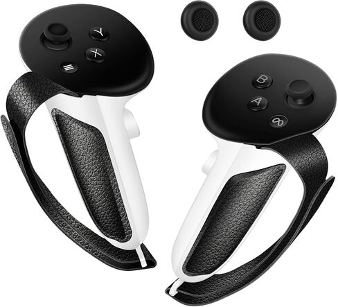 مقابض تحكم LRWZOV متوافقة مع ملحقات Meta/Oculus Quest 3، غطاء مقبض غير قابل للانزلاق، غطاء مقابض مع أشرطة مفاصل قابلة للتعديل، بطارية قاعدة شحن رسمية مناسبة in Kuwait