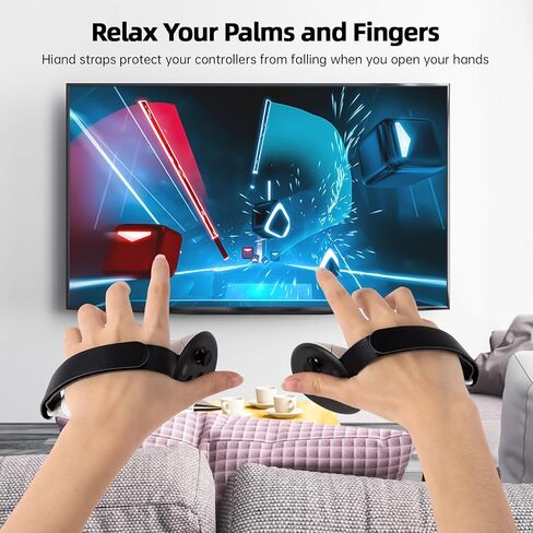 مقابض تحكم LRWZOV متوافقة مع ملحقات Meta/Oculus Quest 3، غطاء مقبض غير قابل للانزلاق، غطاء مقابض مع أشرطة مفاصل قابلة للتعديل، بطارية قاعدة شحن رسمية مناسبة in Kuwait