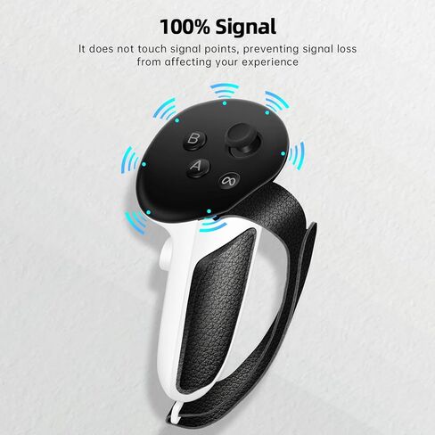 مقابض تحكم LRWZOV متوافقة مع ملحقات Meta/Oculus Quest 3، غطاء مقبض غير قابل للانزلاق، غطاء مقابض مع أشرطة مفاصل قابلة للتعديل، بطارية قاعدة شحن رسمية مناسبة in Kuwait