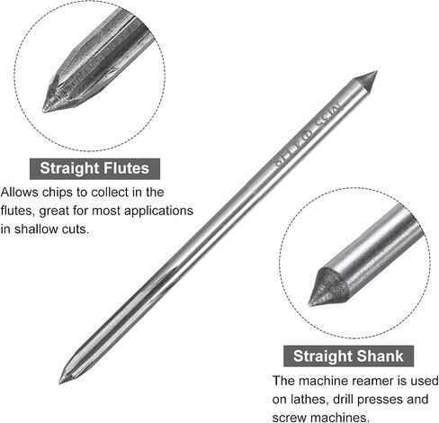 uxcell Chucking Reamers, 3.5mm H8 Metric Machine Reamer Drill Bit for Metal Wood Hole Reaming, Straight Flute M35 High Speed Steel Tool in Saudi Arabia