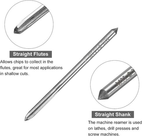 uxcell Chucking Reamers, 3.5mm H8 Metric Machine Reamer Drill Bit for Metal Wood Hole Reaming, Straight Flute M35 High Speed Steel Tool in Saudi Arabia