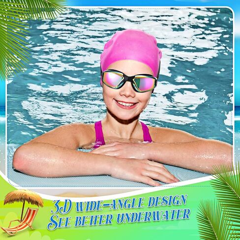 6 Pack Swim Goggles Hat for Adults Women with Nose Plug Earplug Waterproof Anti Fog Clear Stretchable Goggle Pack (Bright Style) in Saudi Arabia