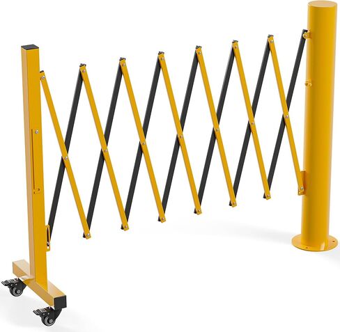 YITAHOME Metal Expandable Mobile Barricade, 8FT Folding Security Gate, Retractable Driveway Gate, Folding Safety Barricade with Casters in Saudi Arabia
