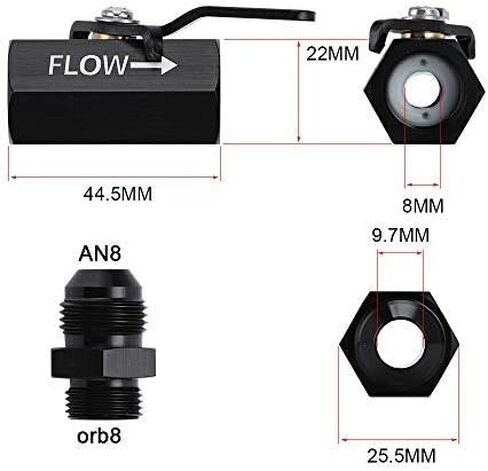PQY AN10 Shut Off Valve Fitting 10AN-10AN Male Shut Off Valve Fuel Fitting in Saudi Arabia