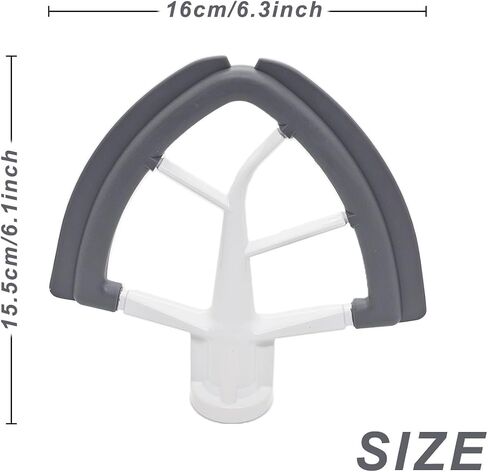 4.5/5 QT Flex Edge Beater لخلاطات حامل رأس إمالة كيتشن إيد، ومرفقات الخلاط مع حافة سيليكون مزدوجة لملحقات وملحقات مساعدة المطبخ in Saudi Arabia