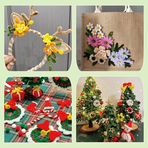 LUNARM 280 PCS Pipe Cleaners, Pipe Cleaners Crafts with Scissors Chenille Stems for Art and Craft Projects, Pipe Cleaners Chenille Stems Creative DIY Decorations (Dark Green) in Kuwait