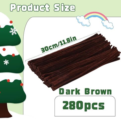 LUNARM 280 PCS Pipe Cleaners, Pipe Cleaners Crafts with Scissors Chenille Stems for Art and Craft Projects, Pipe Cleaners Chenille Stems Creative DIY Decorations (Dark Green) in Kuwait