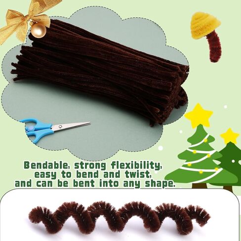 LUNARM 280 PCS Pipe Cleaners, Pipe Cleaners Crafts with Scissors Chenille Stems for Art and Craft Projects, Pipe Cleaners Chenille Stems Creative DIY Decorations (Dark Green) in Kuwait