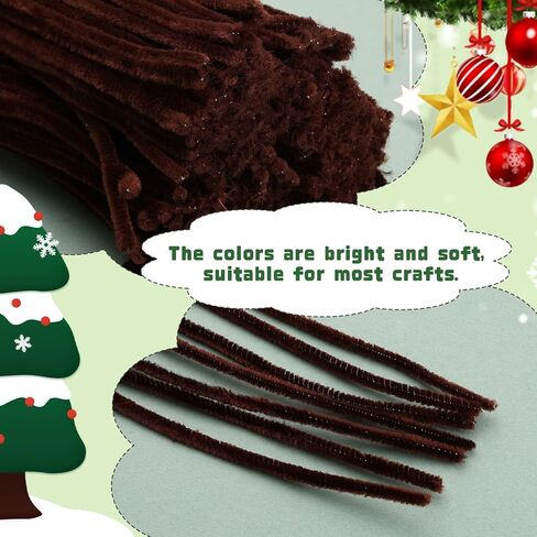 LUNARM 280 PCS Pipe Cleaners, Pipe Cleaners Crafts with Scissors Chenille Stems for Art and Craft Projects, Pipe Cleaners Chenille Stems Creative DIY Decorations (Dark Green) in Kuwait