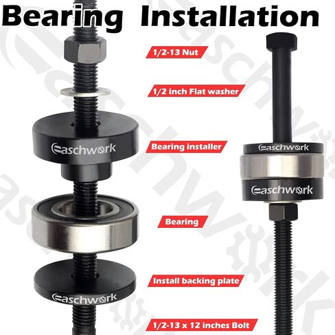 مجموعة أدوات سحب محمل العجلة من easchwork متوافقة مع الدراجات النارية Harley Davidson لمجموعة أدوات تثبيت المحامل 0.75 بوصة 1 بوصة 25 مم in Kuwait