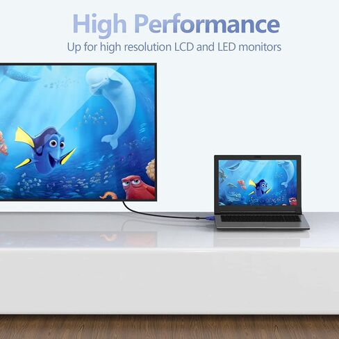 VGA to VGA Cable 10 feet, 15 pin 1080P Full HD Male to Male Monitor Cable for Computer PC Laptops TV Projectors in Kuwait