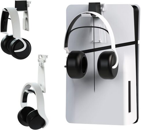 JOYTORN Headset Stand Compatible with Playstation 5 Headset/Pulse Elite Headset(Support Charging Dock),Hanger for PS5 Headphone Stay Orgnazied on PS5 Console/Wall/Desk-White in Kuwait
