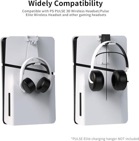 JOYTORN Headset Stand Compatible with Playstation 5 Headset/Pulse Elite Headset(Support Charging Dock),Hanger for PS5 Headphone Stay Orgnazied on PS5 Console/Wall/Desk-White in Kuwait