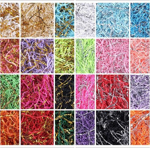 MYJJTYS Crinkle Cut Paper Shred Filler for Gift Box Baskets (1LB),Shredded Paper for Gift Wrapping Easter Basket Grass,Crinkle Paper for Packing Box Filling Color Mixing (Pink & Silver) in Saudi Arabia