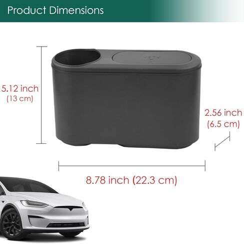 ONKENTET سلة المهملات وحامل الأكواب متوافق مع طراز Tesla 3 YXS شبه Cybertruck إكسسوارات جلدية داخلية منظم باب السيارة مع غطاء المقعد الخلفي وإدخال صندوق مناديل السيارة العالمي (بني) in Kuwait