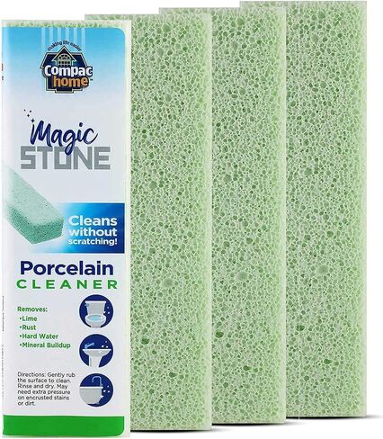 Compac Magic-Stone Porcelain Cleaner, Green Product, Made from Recycled Glass, Scouring Stick Toilet Cleaner, Removes Stubborn Lime Stains from Porcelain or Bathroom Fixtures, 1 Count in Saudi Arabia