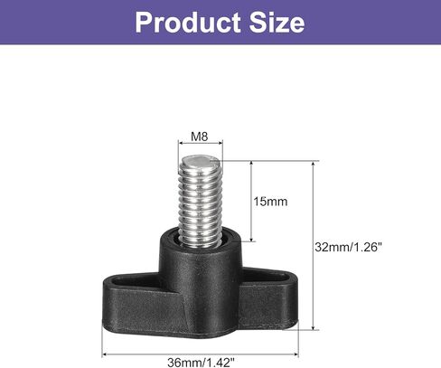 مقبض برغي uxcell قطعتين، M8 × 20 مم 304 من الفولاذ المقاوم للصدأ على شكل حرف T مقبض براغي إبهام لإزالة سريعة واستبدال مقبض شد اليد in Saudi Arabia