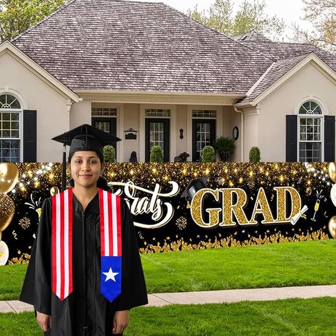 TangFee Puerto Rico Flag Graduation Stole, Graduation Sash for Puerto Rican International Students in Saudi Arabia