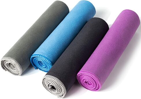 Your Choice 4 Pack Microfiber Travel Towel (12x24 inch), Quick Dry Hand Sweat Towel for Gym Workout Camping Sports. Super Absorbent, Lightweight and Ultra Compact (XSmall) in Kuwait