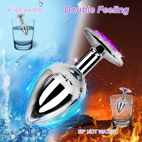 Mar6-3 Pink Rust-Proof Stainless Steel Bell Shaped Silicone Suction Cup Realistic Classic Plug Double Headeds with Chains for Men, Women, Simple and Fun in Saudi Arabia