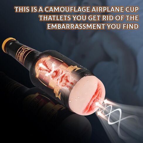 HYl6- Portable Beer Bottle Shaped Soft Silica Gel Materia and TPE Material Strong Sucking Handheld Pocket Pussies for Men Good Company at Night Can Be Used for Parties in Saudi Arabia