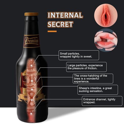 HYl6- Portable Beer Bottle Shaped Soft Silica Gel Materia and TPE Material Strong Sucking Handheld Pocket Pussies for Men Good Company at Night Can Be Used for Parties in Saudi Arabia
