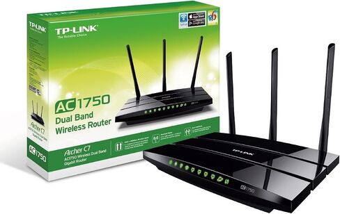 راوتر TP-LINK Archer C7 AC1750 ثنائي النطاق AC جيجابت لاسلكي، 2.4 جيجا هرتز 450 ميجا بت في الثانية + 5 جيجا هرتز 1300 ميجا بت في الثانية، 2 منفذ USB، IPv6، شبكة الضيوف (متجدد) in Saudi Arabia
